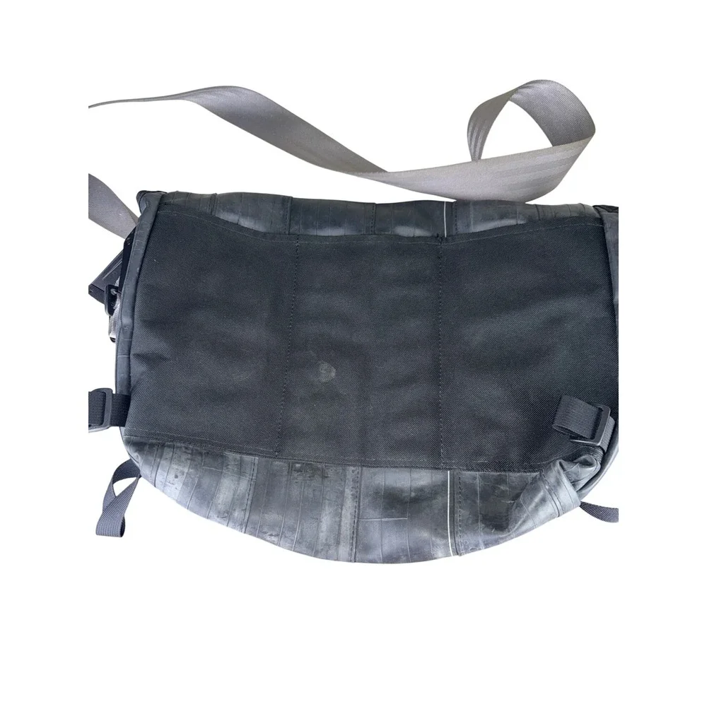 Alchemy Goods Upcycled Inner Tube Messenger Bag Black Reflective Laptop Commuter